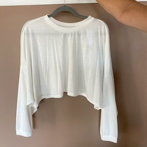 White long sleeved loose top, size small.